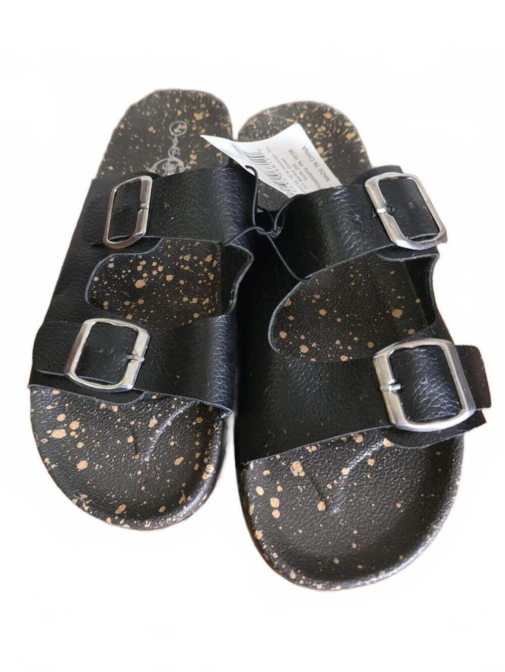 Sole Mates Black Buckle Slides Sandals Womens 7 Comfortable - Picture 4 of 12